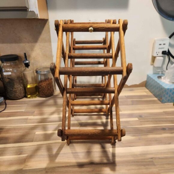 Vintage Accordian Wine Rack With Chain Mid Century Modern - Picture 3 of 4
